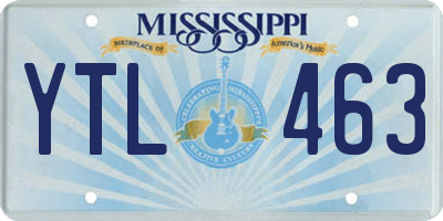 MS license plate YTL463