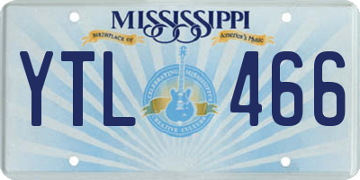 MS license plate YTL466