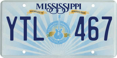MS license plate YTL467