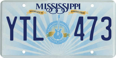MS license plate YTL473
