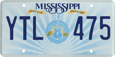 MS license plate YTL475