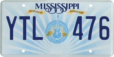 MS license plate YTL476