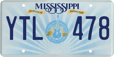 MS license plate YTL478