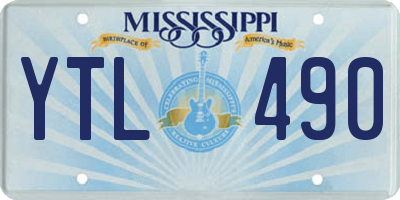 MS license plate YTL490
