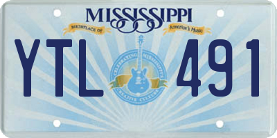 MS license plate YTL491