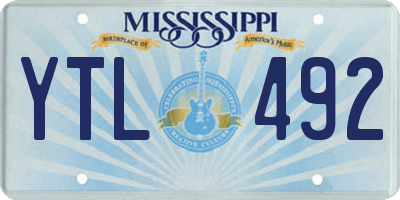 MS license plate YTL492
