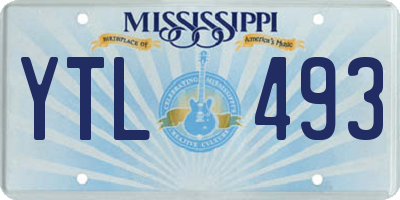 MS license plate YTL493
