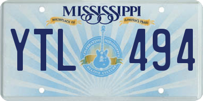 MS license plate YTL494