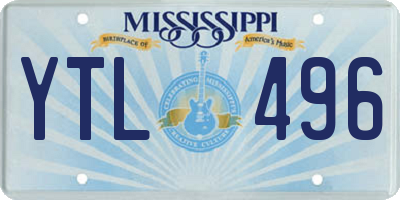 MS license plate YTL496