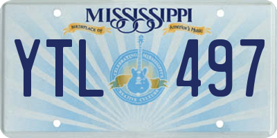 MS license plate YTL497