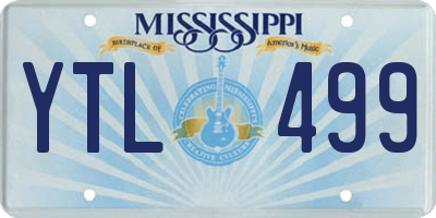 MS license plate YTL499