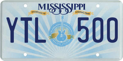MS license plate YTL500