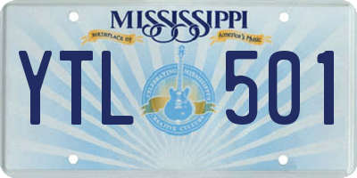 MS license plate YTL501