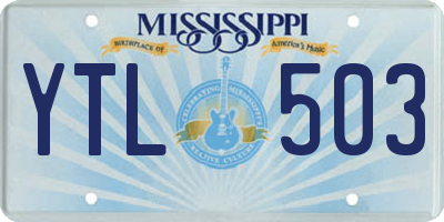MS license plate YTL503