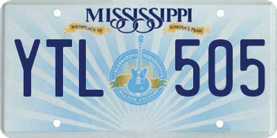 MS license plate YTL505
