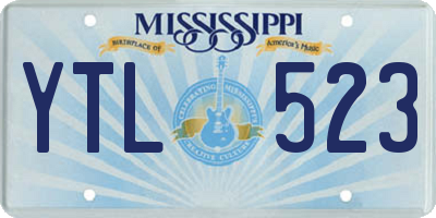 MS license plate YTL523