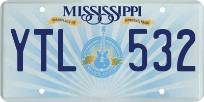 MS license plate YTL532