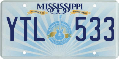 MS license plate YTL533