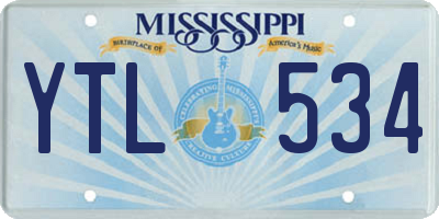 MS license plate YTL534