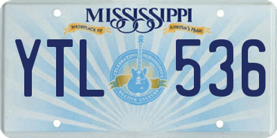 MS license plate YTL536