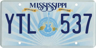 MS license plate YTL537