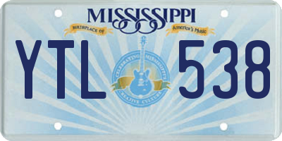 MS license plate YTL538