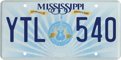 MS license plate YTL540
