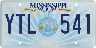 MS license plate YTL541