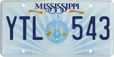 MS license plate YTL543