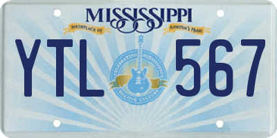 MS license plate YTL567