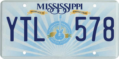 MS license plate YTL578
