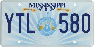 MS license plate YTL580