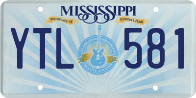 MS license plate YTL581