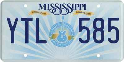 MS license plate YTL585