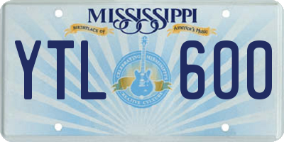 MS license plate YTL600