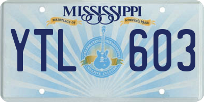 MS license plate YTL603