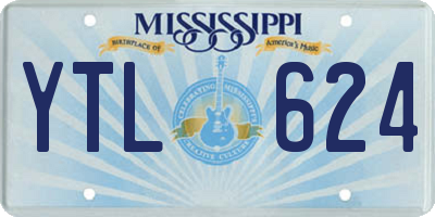 MS license plate YTL624