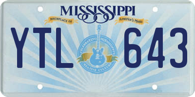 MS license plate YTL643