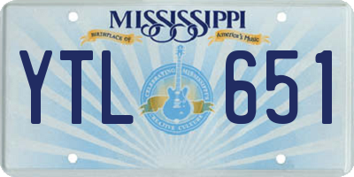 MS license plate YTL651