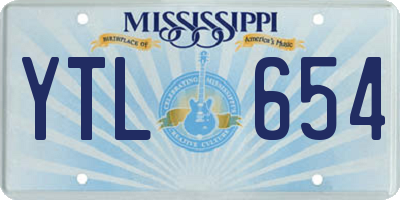 MS license plate YTL654