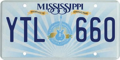 MS license plate YTL660