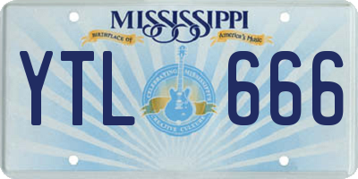MS license plate YTL666