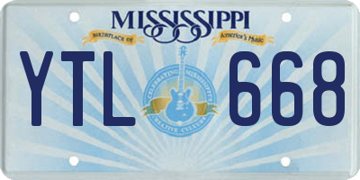 MS license plate YTL668
