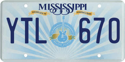 MS license plate YTL670