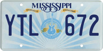 MS license plate YTL672