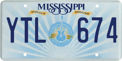 MS license plate YTL674
