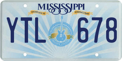 MS license plate YTL678