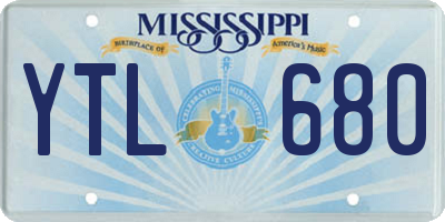 MS license plate YTL680