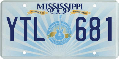 MS license plate YTL681