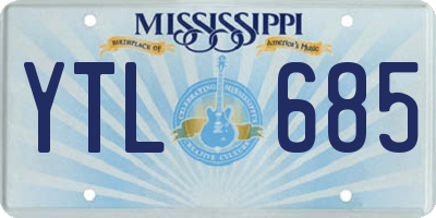 MS license plate YTL685